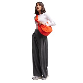GOTBAG. Moon Bag Ruffle large monochrome hot coral
